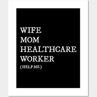 Wife Mom Proud Social Worker Design Posters and Art